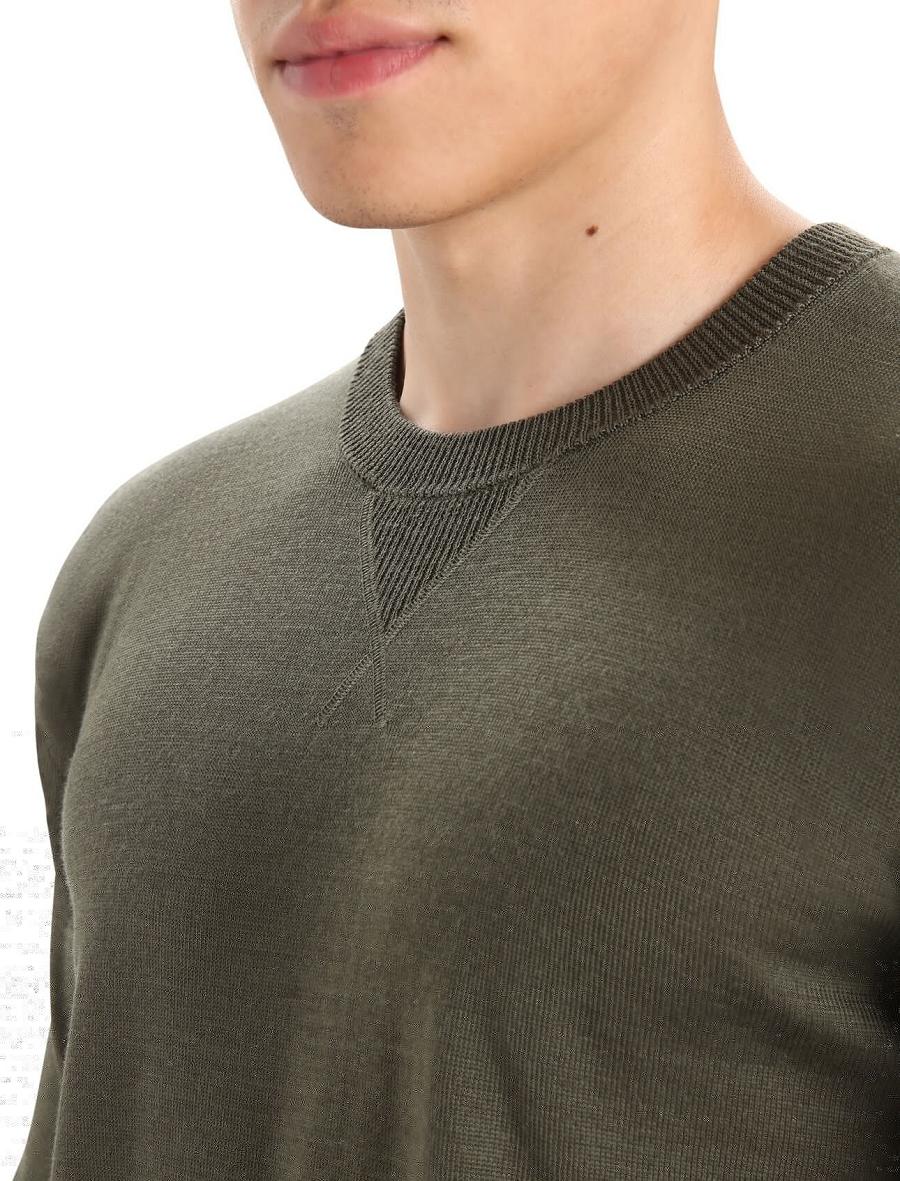 Loden Men's Icebreaker Cool-Lite™ Merino Nova Sweatshirt Sweaters | USA 1217XYUF